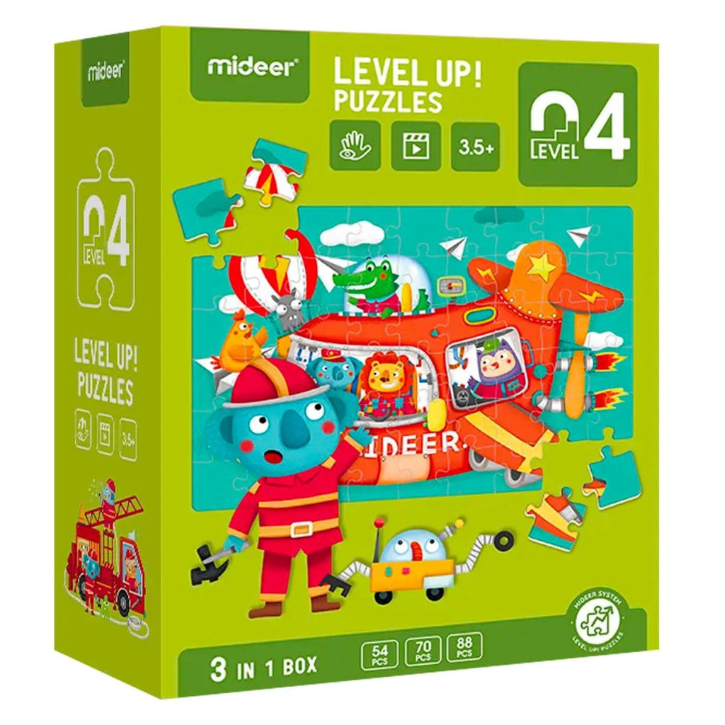 Level UP Nivel 4, 3 Puzzles Vehículos MIDEER 6936352570226