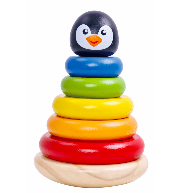 Juguete Juguete Didáctico Pinguino Apilable de Madera TOOKY TOY 6970090041082